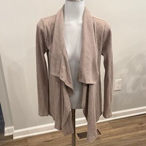 LOFT XS Beige Draped Open Front Cardigan
